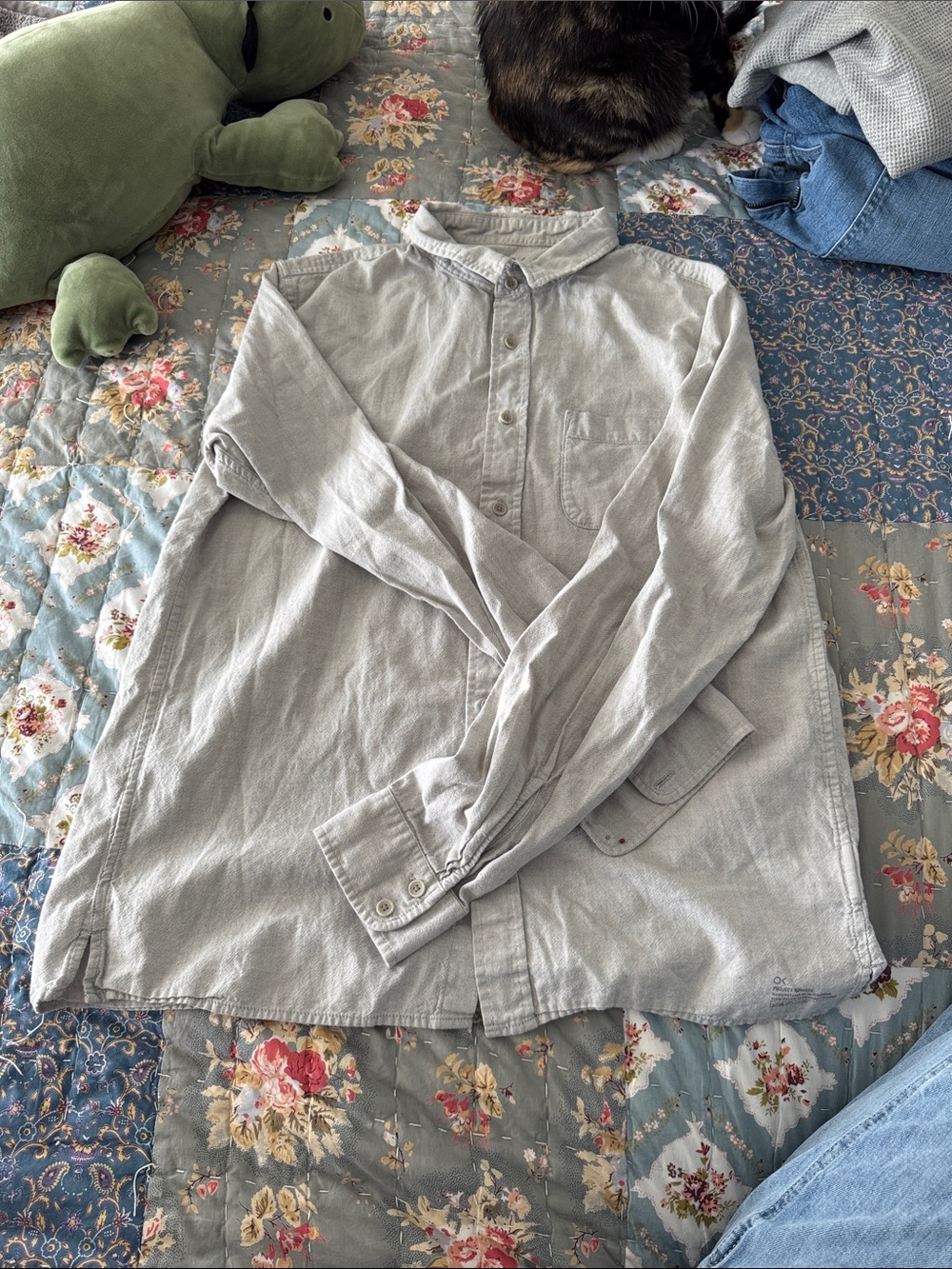 Outerknown Light Gray Button-Up Shirt